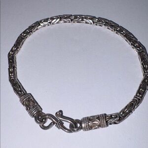 Sterling Silver Byzantine Bracelet 7”, 4mm round